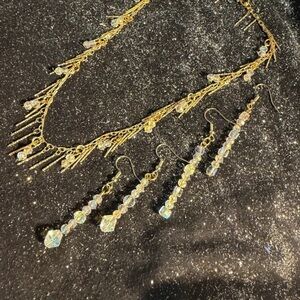 Elegant Gold and Crystal Jewelry Set